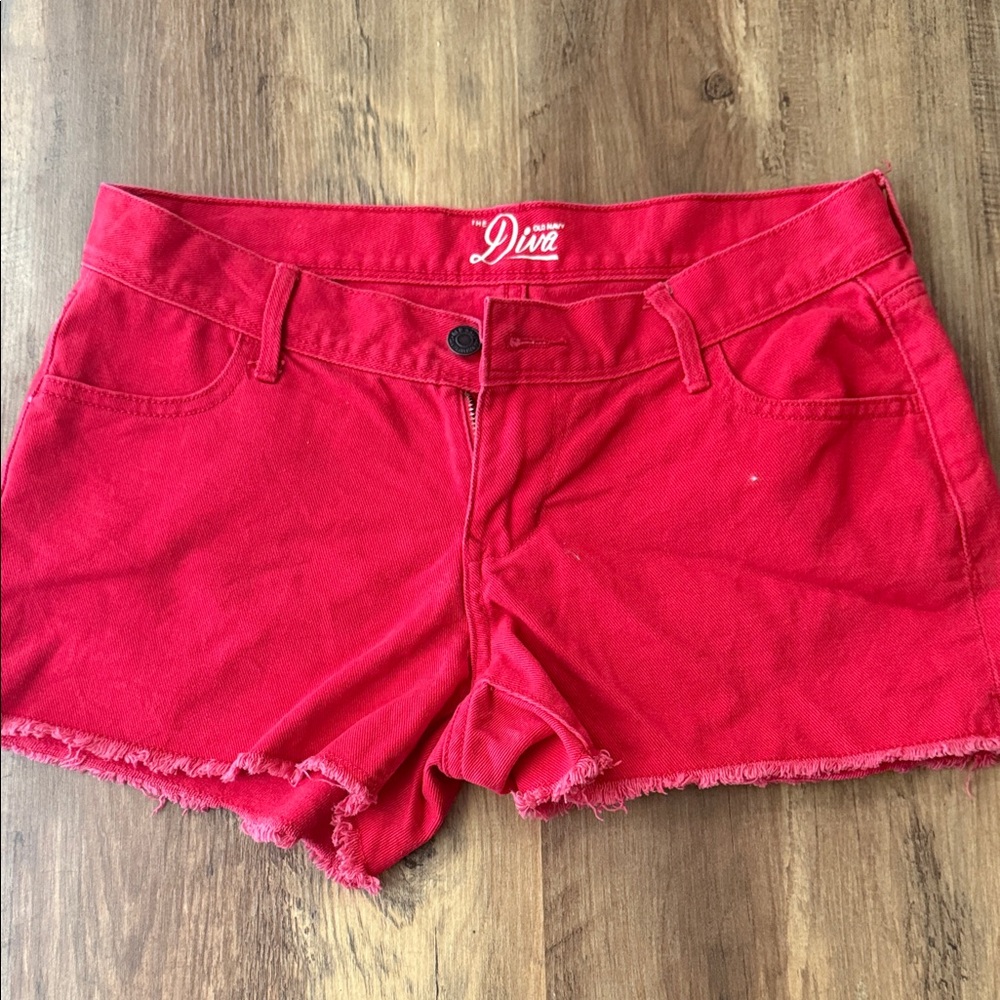Diva Women's Vibrant Red Jean Shorts